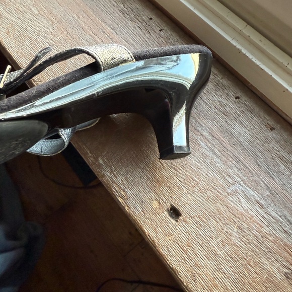 Helle Comfort Metallic Snakeskin Leather Wellness Sandals - Picture 5 of 6